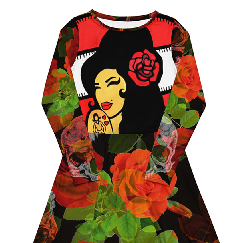 amy winehouse you know i'm no good rose long dress front
