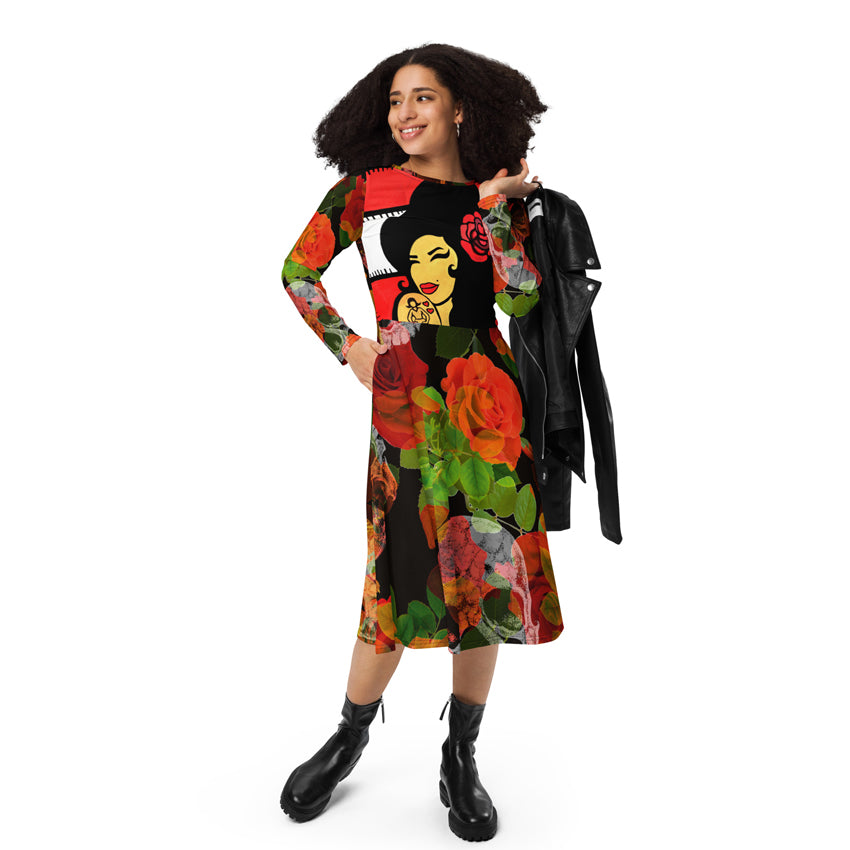 amy winehouse you know i'm no good rose long dress front 3