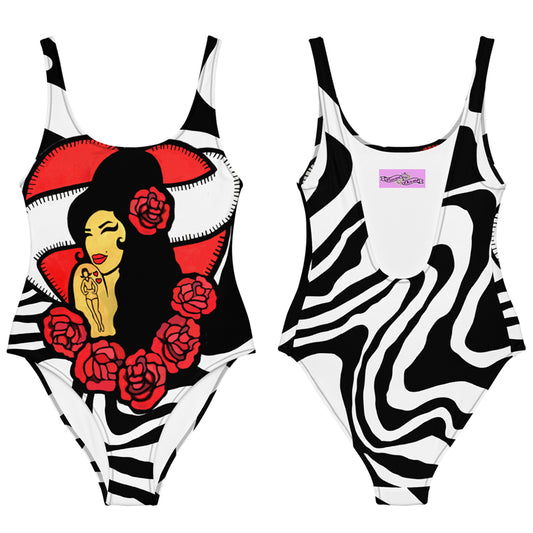 Amy Winehouse "back to black" one-piece swimsuit Poisoned Divas