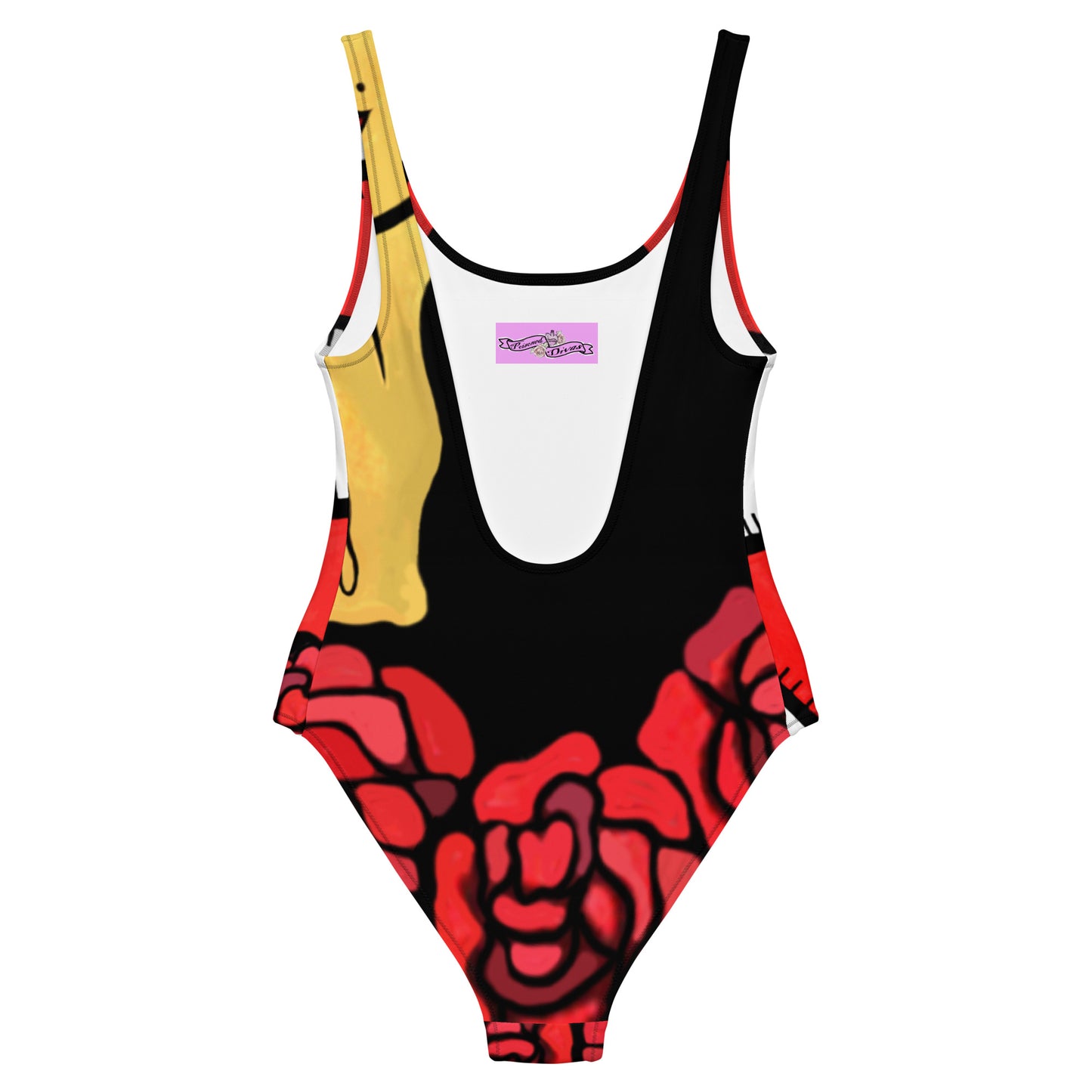 Amy Winehouse "red roses" one-piece swimsuit back Poisoned Divas