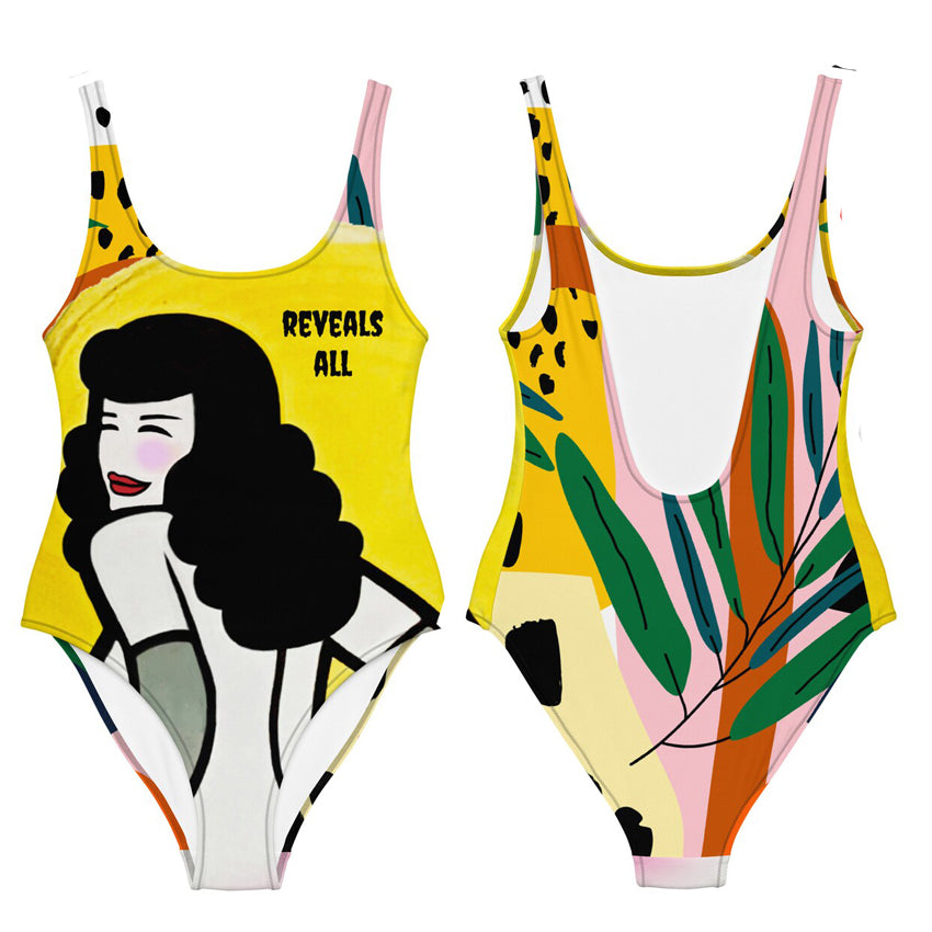 Bettie Page "reveals all" one-piece swimsuit Poisoned Divas