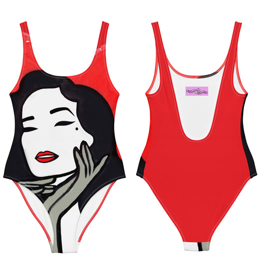 Dita von Teese "hot red" one-piece swimsuit Poisoned Divas