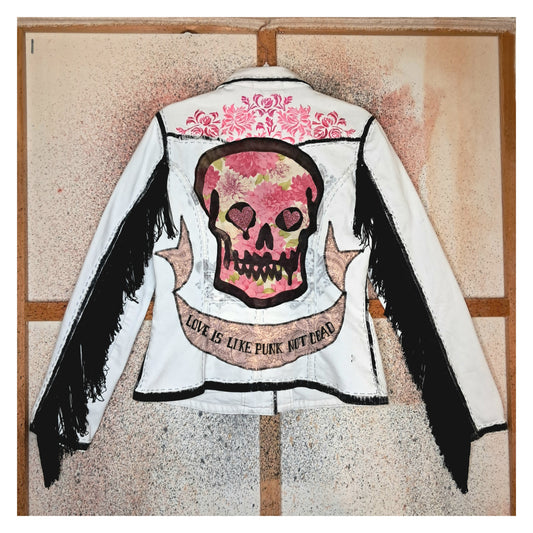 'LOVE IS LIKE PUNK' DENIM JACKET