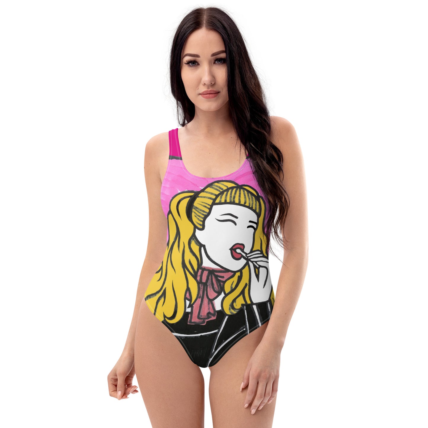Wanda Woodward "pink lollipop" one-piece swimsuit 1 Poisoned Divas