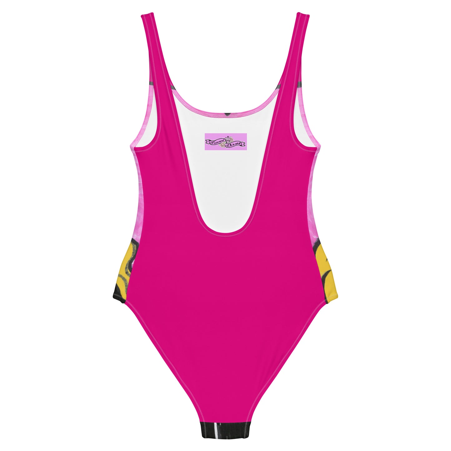 Wanda Woodward "pink lollipop" one-piece swimsuit back Poisoned Divas