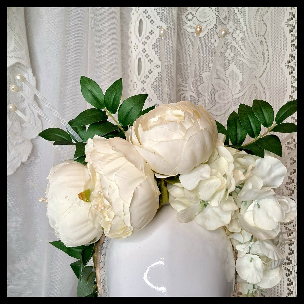 WHITE ROSE TIARA
