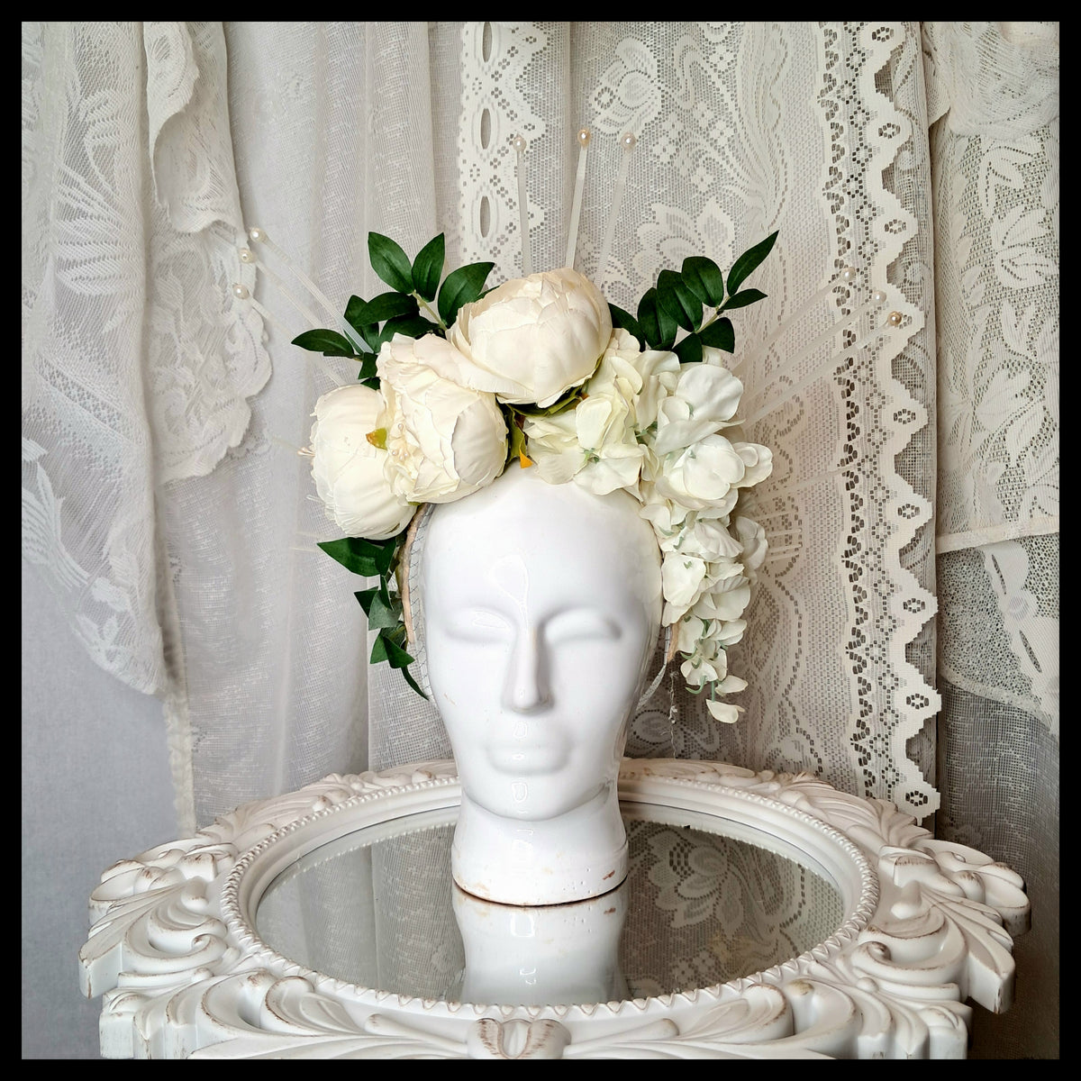 WHITE ROSE TIARA