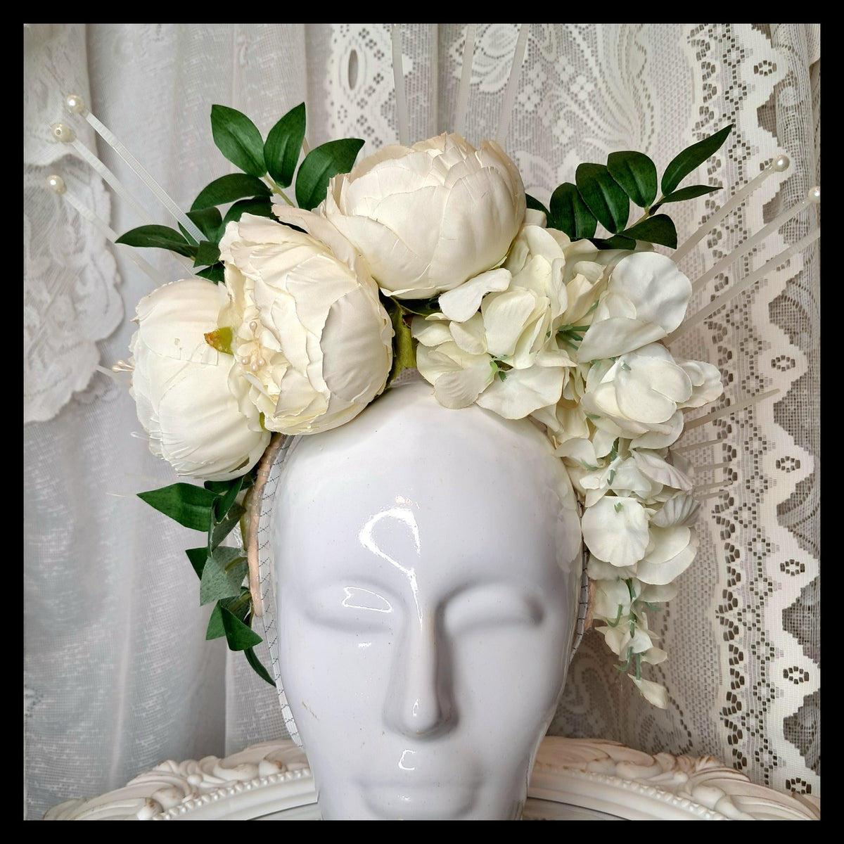 WHITE ROSE TIARA