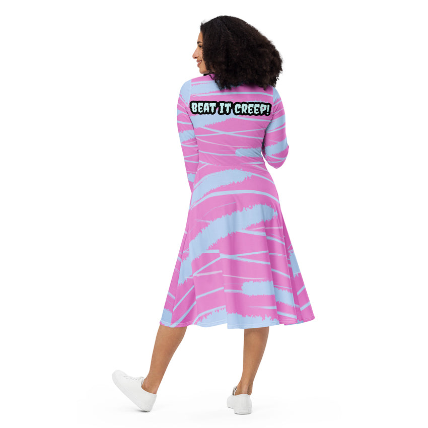 wanda woodward beat it creep long pink dress back